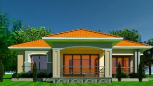 Affordable small plot house plan in Uganda