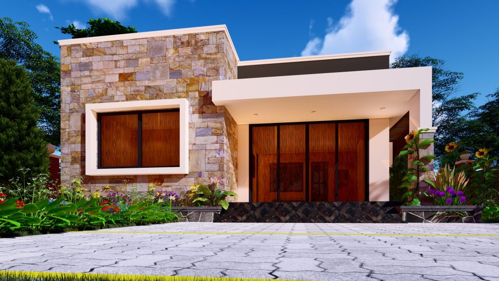 Affordable 2-bedroom house plan PDF design Uganda