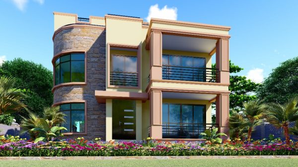 Ground Floor Layout - 3-Bedroom Double-Storey House Plan