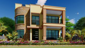 Ground Floor Layout - 3-Bedroom Double-Storey House Plan