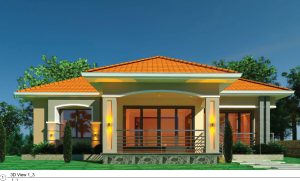 Modern 3-bedroom house design in Uganda, PDF floor plan download