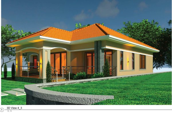 3 Bedroom Modern House Plan - Image 2
