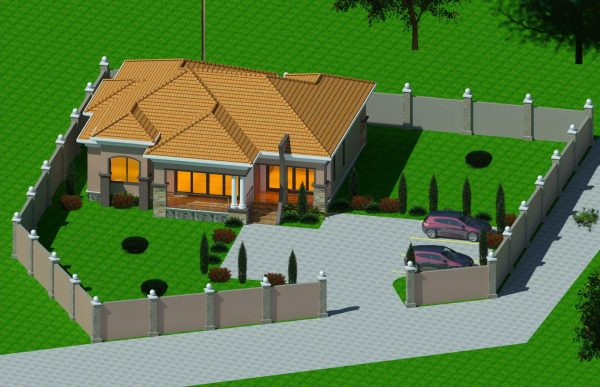 3 Bedroom Contemporary House Plan - Image 2
