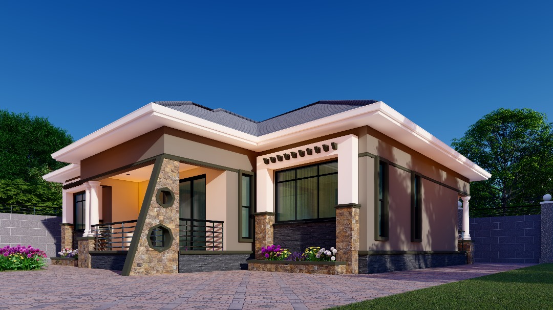 50 by 100 house plan design in Uganda