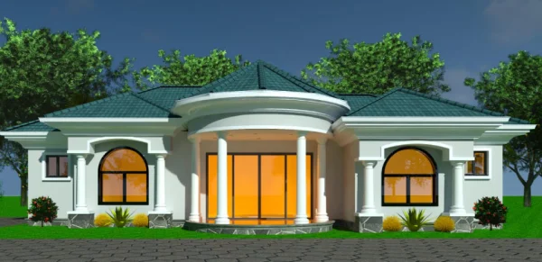 4-Bedroom Well-Designed Modern Bungalow House Plan