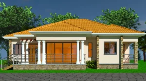3-bedroom house plan in Uganda by Smeaton Constructions