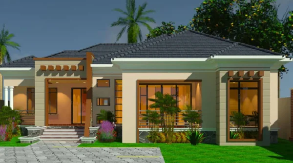 4-Bedroom Modern Bungalow House Plan - Image 2
