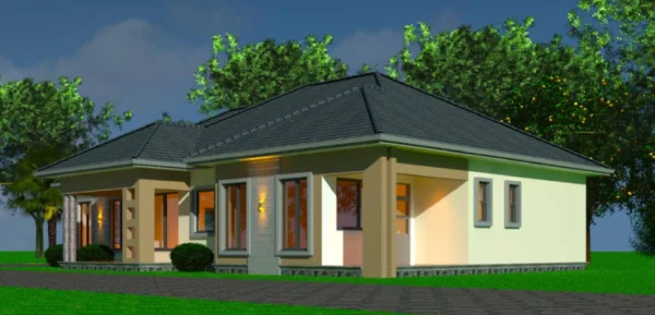 Modern 4-Bedroom Bungalow House Plan with Office - Image 3