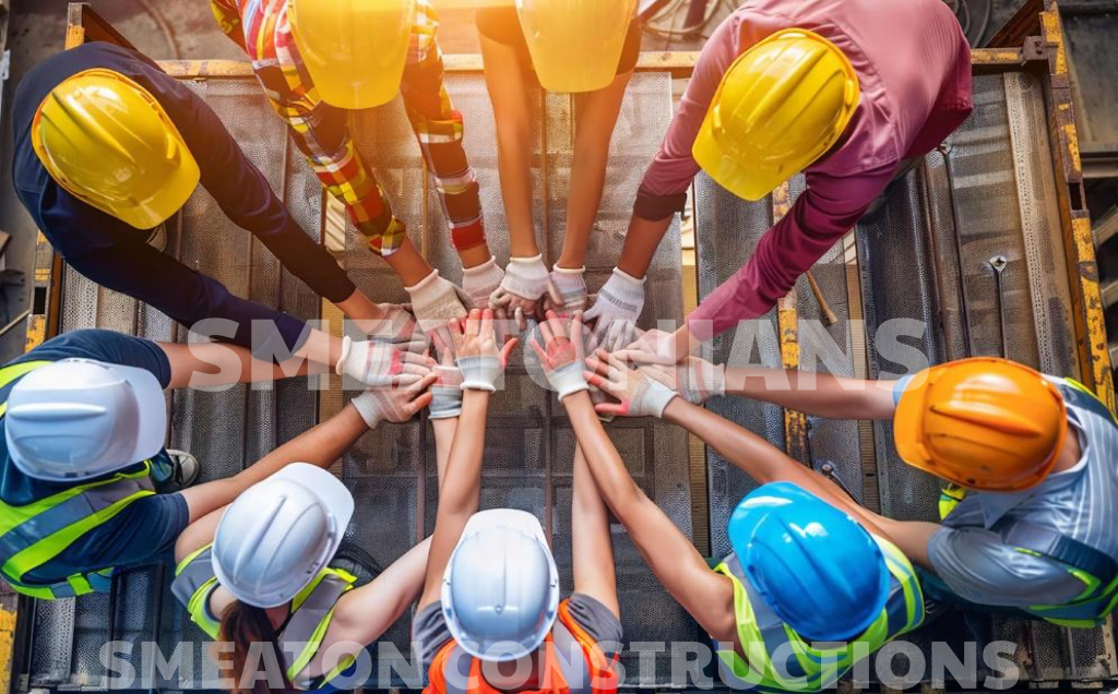 Smeatonians team showing unity and peace, leaders and staff of Smeaton Constructions in Uganda