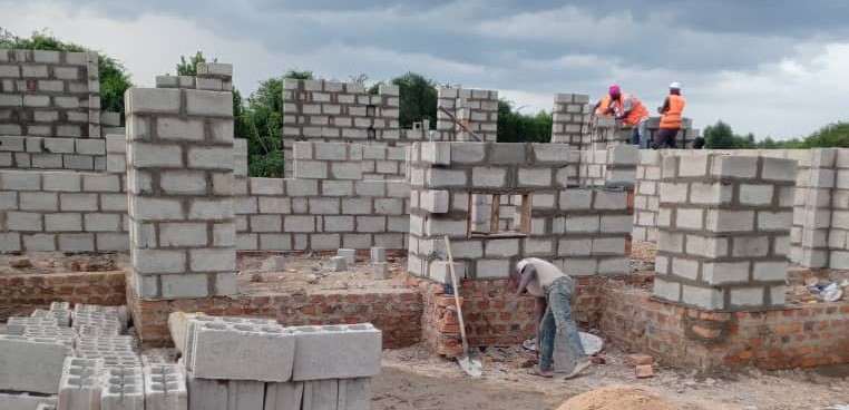 Construction workers on a Smeaton Constructions site in Bugolobi Kampala