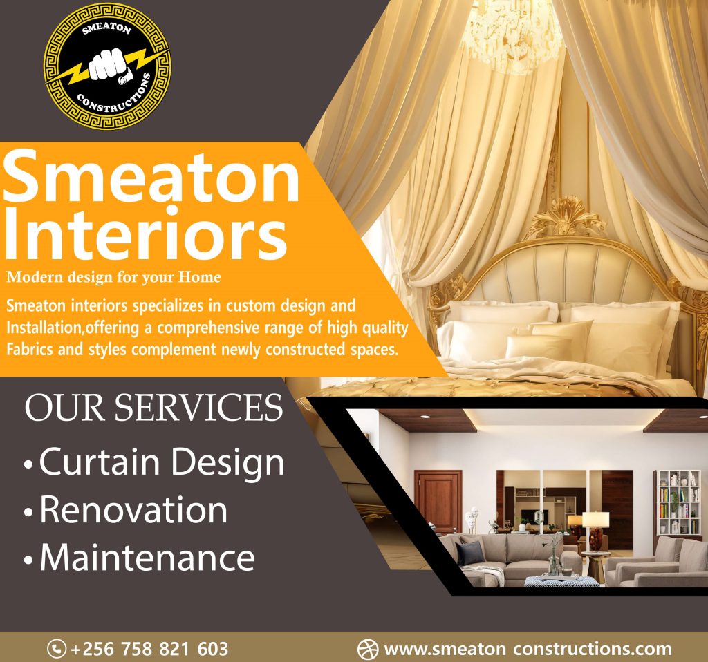 Smeaton Interiors custom design and installation services in Uganda using high quality fabrics and modern interior styles