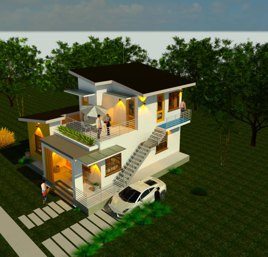 Modern Double Storey Residential House Plan - Image 3