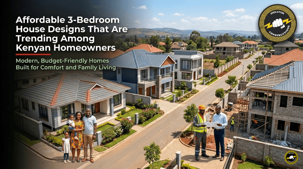 Affordable 3-bedroom house design suitable for modern Kenyan homeowners.