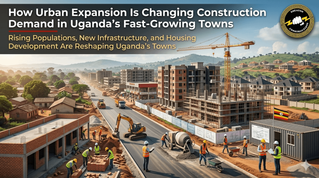 urban expansion construction growth in Uganda towns