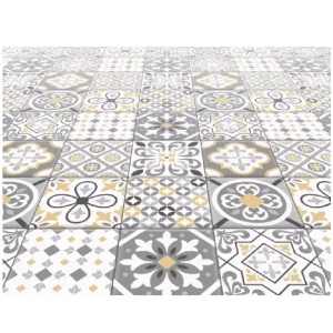 Grey & Gold Pattern Decorative Tile